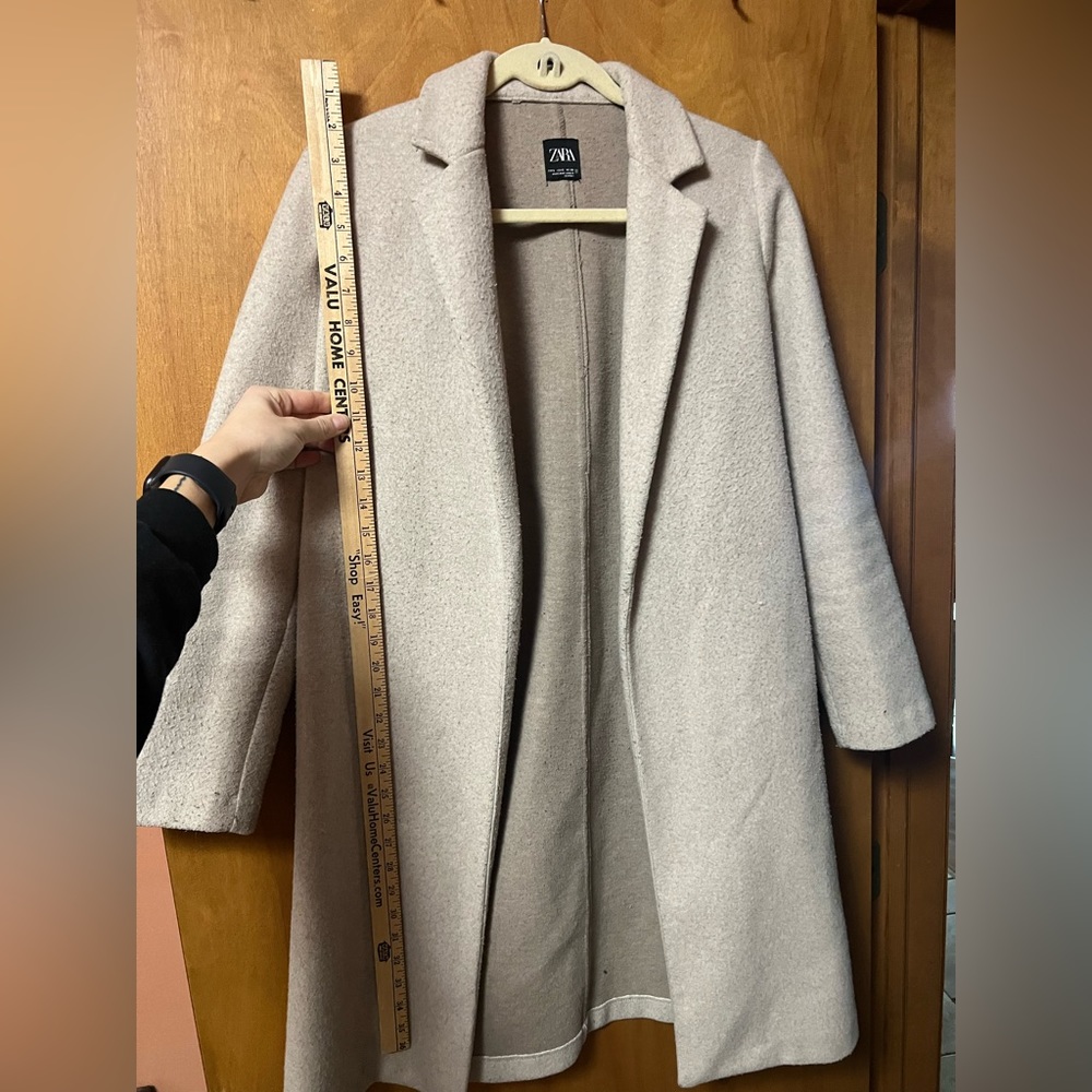 Zara long faux wool coat coat